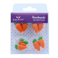 Culpitt carrot sugar pipings orange 12-pack on frosting adds festive color and texture.