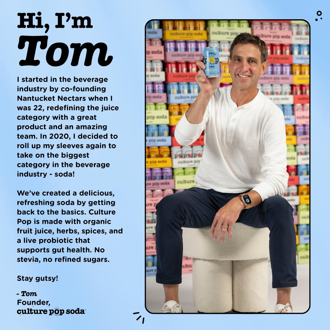 Culture Pop gluten-free soda illustration highlights inclusive options.