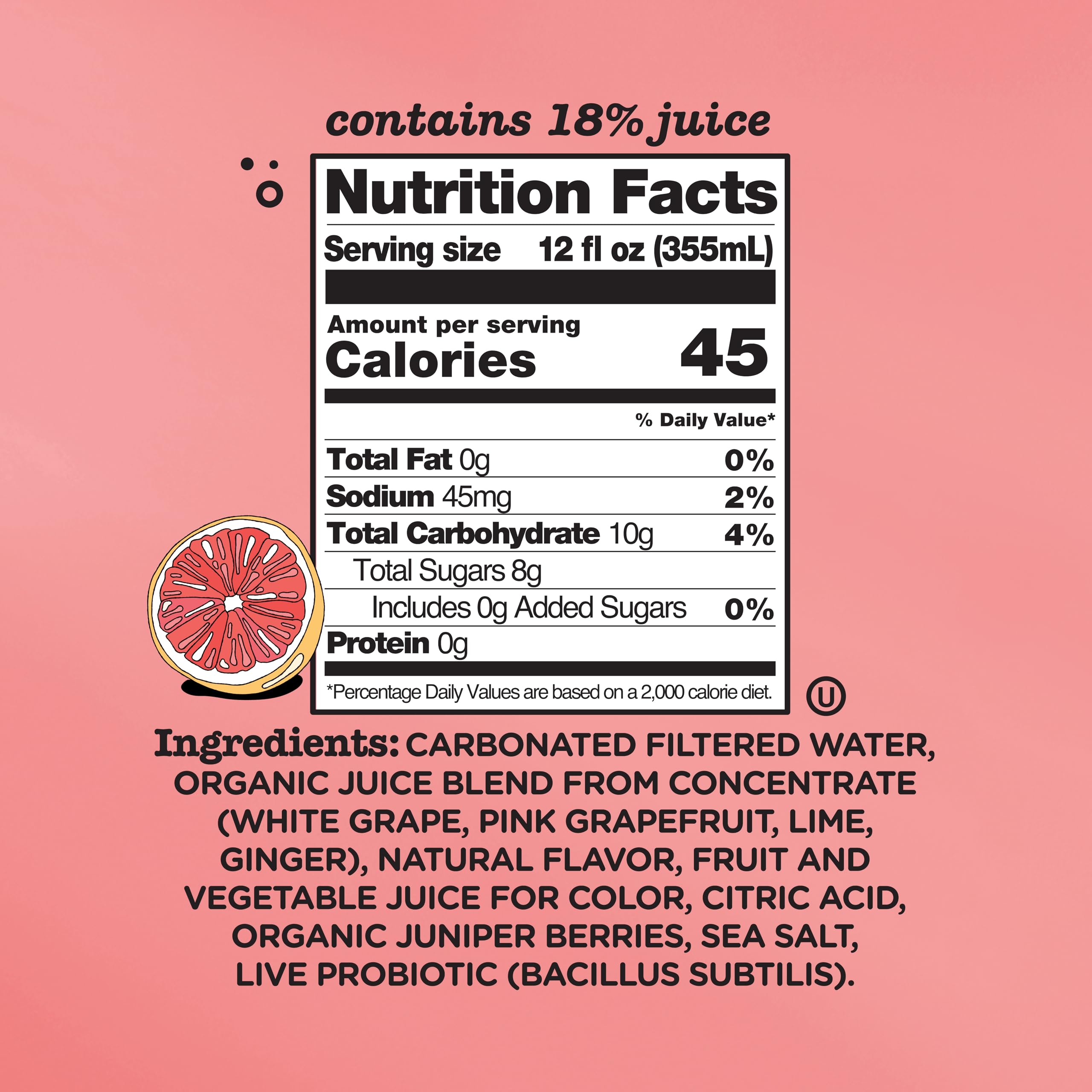 Culture Pop Pink Grapefruit Ginger Soda bottle ready for refreshment on the go