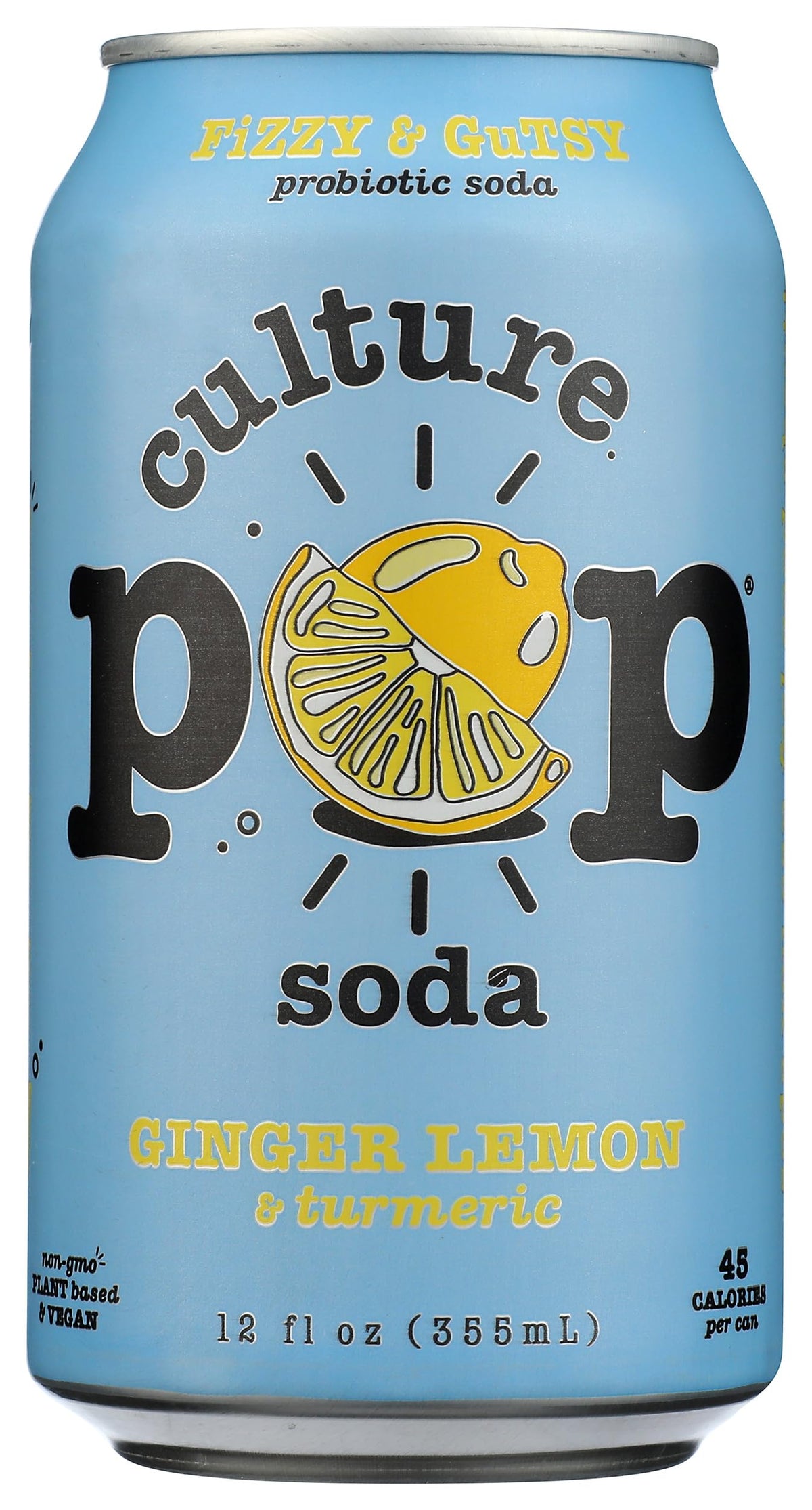 Culture Pop Soda Prebiotic Ginger Lmn bottle front showing crisp flavor ideal for post workout refreshment