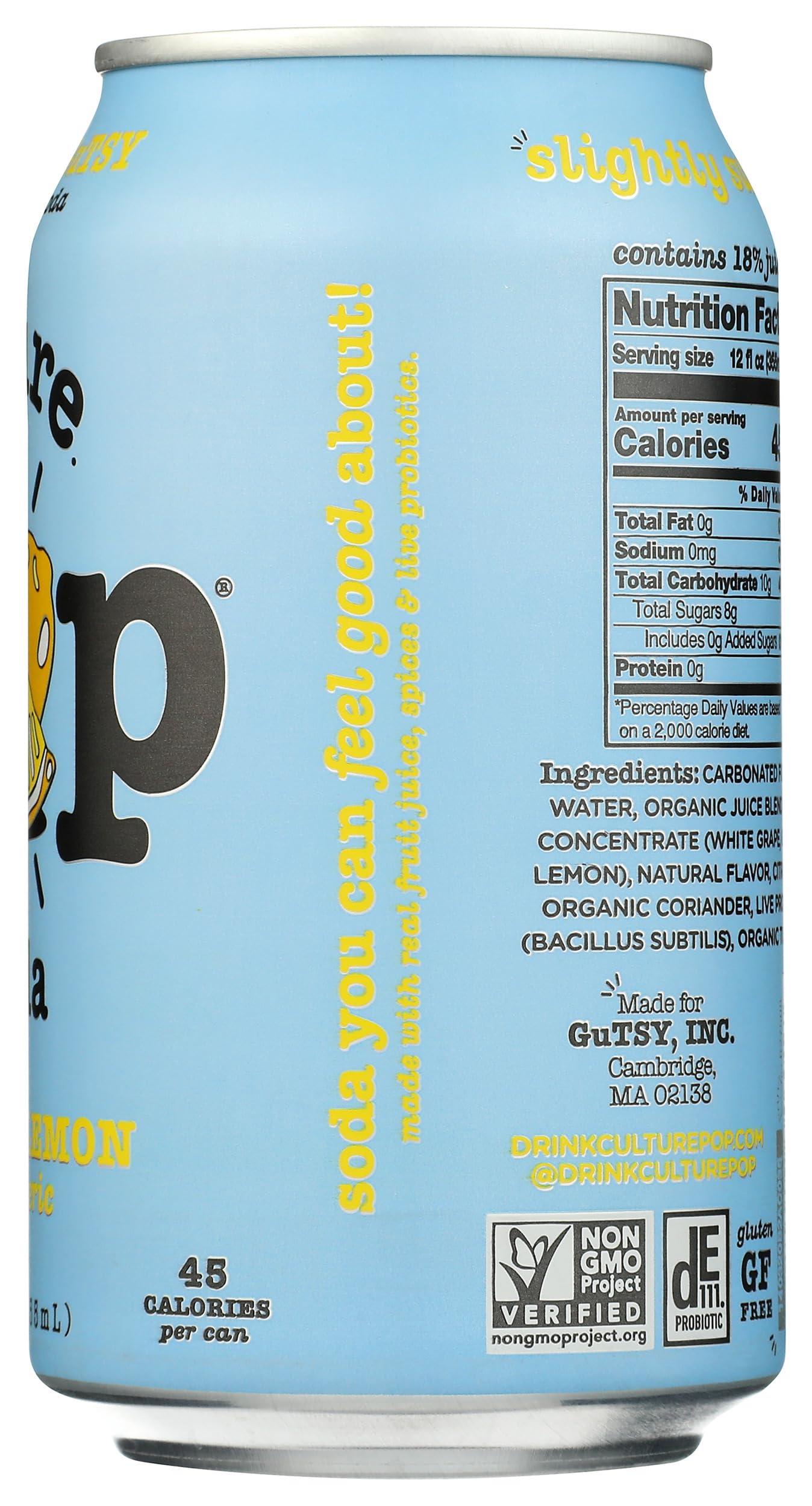 Culture Pop Prebiotic Ginger Lmn packaging on fridge display signals a health forward indulgence