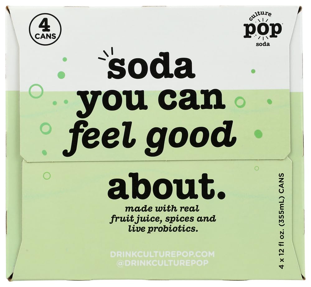 Culture Pop Soda Watermelon Lime Rosemary pack showing four-pack convenience for on-the-go entertaining.