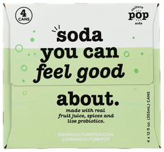 Culture Pop Soda Watermelon Lime Rosemary pack showing four-pack convenience for on-the-go entertaining.