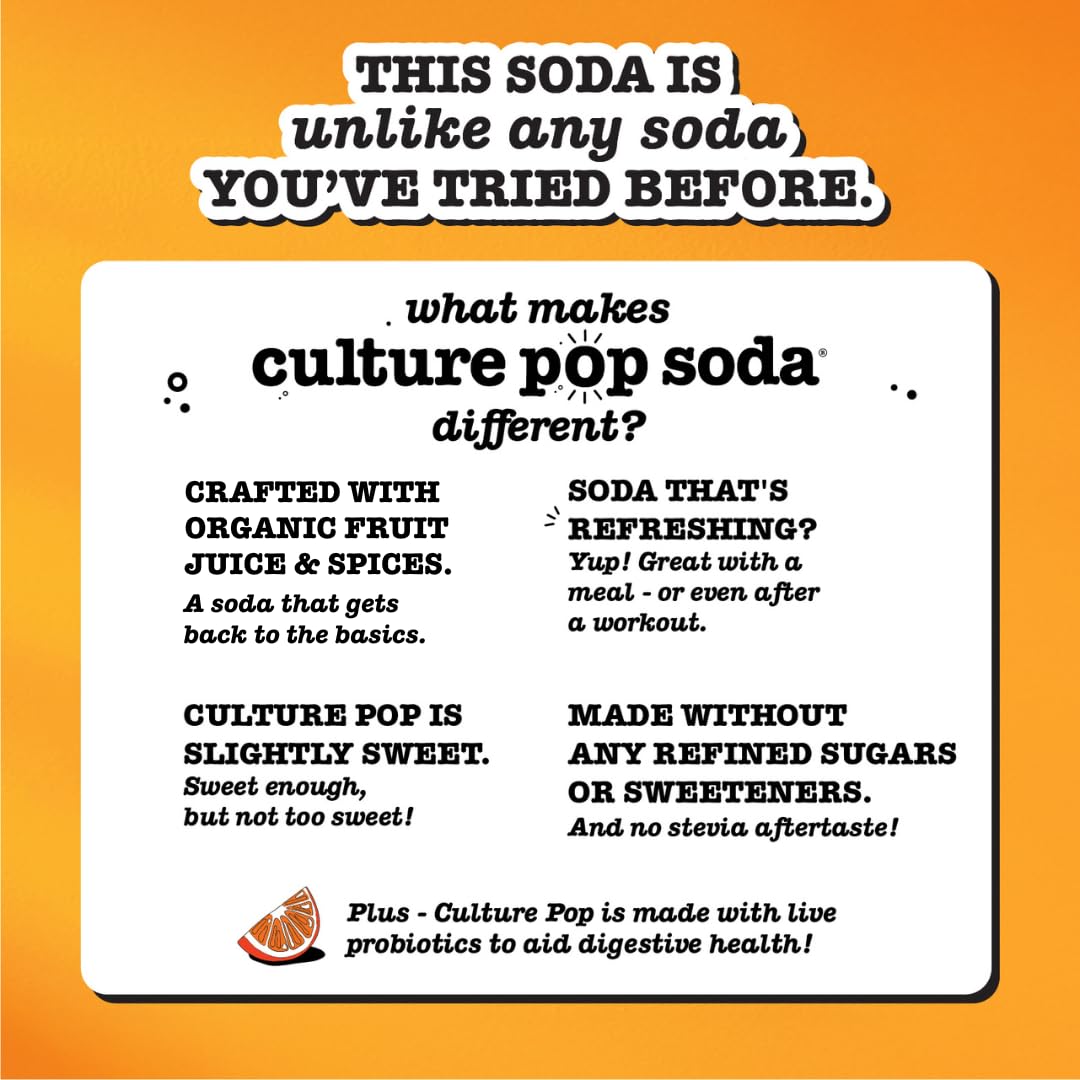 Vegan Culture Pop fruit soda with no stevia for clean taste