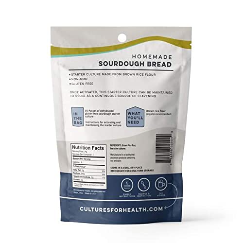 Cultures For Health gluten free sourdough starter dehydrated culture closeup highlighting ease of rehydration.