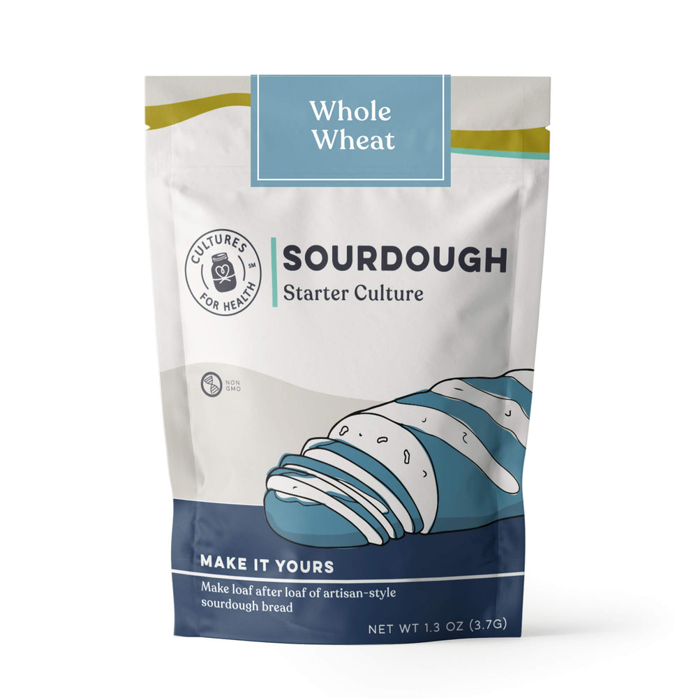 Cultures For Health whole wheat sourdough starter, dehydrated, ready to revive for easy at-home baking.