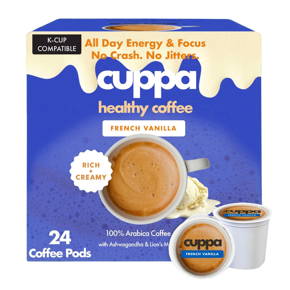 Cuppa Healthy Coffee French Vanilla pouch showing premium packaging for daily energy