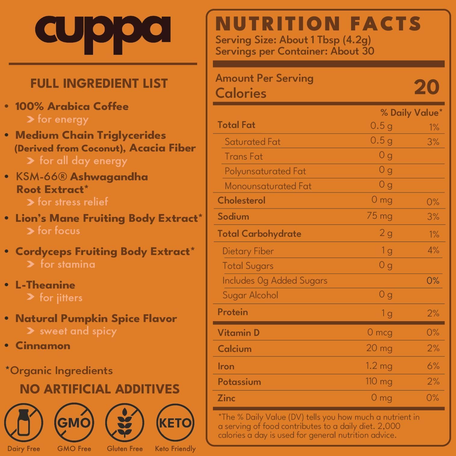 Cuppa Healthy Coffee pumpkin spice bag ready to release warm aroma and focus.