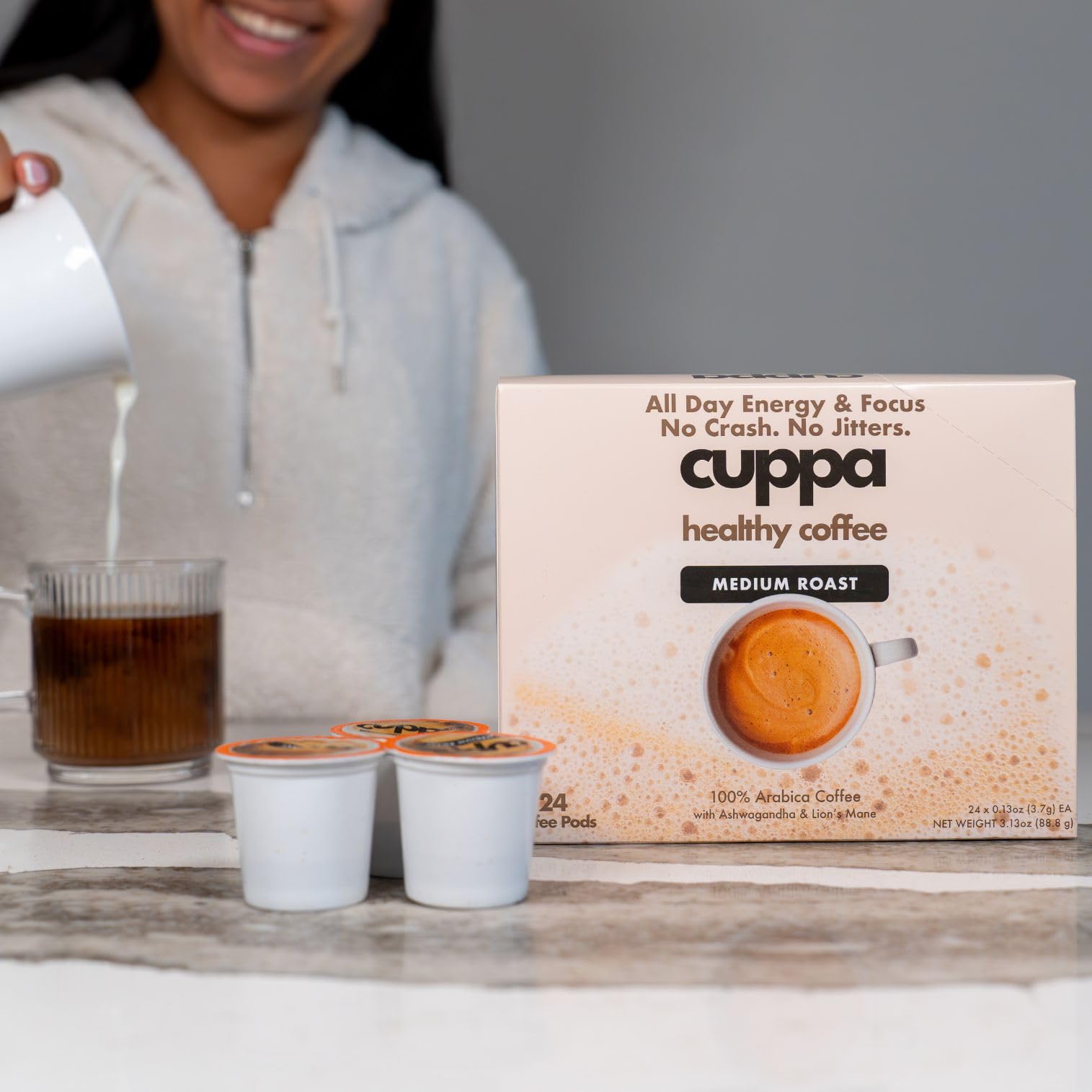 Cuppa KCup pods image ready for hot or iced brew