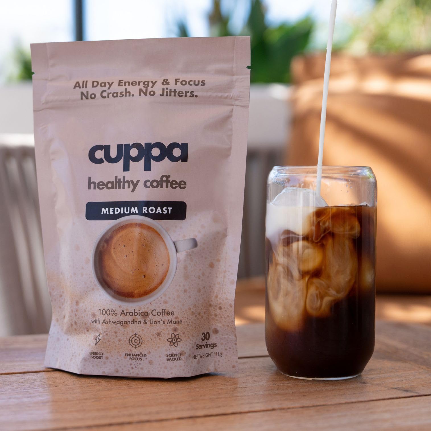 Cuppa Mushroom Coffee spoon-dispense shows easy portion control and smooth blend.