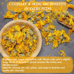 Calendula tea steeping with Cure Wid Pure dried calendula petals.