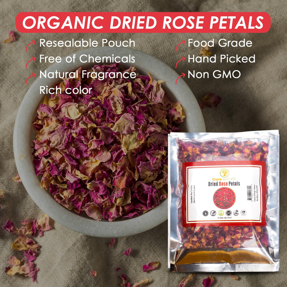 Cure Wid Pure rose petals for candy or dessert toppings add edible elegance.