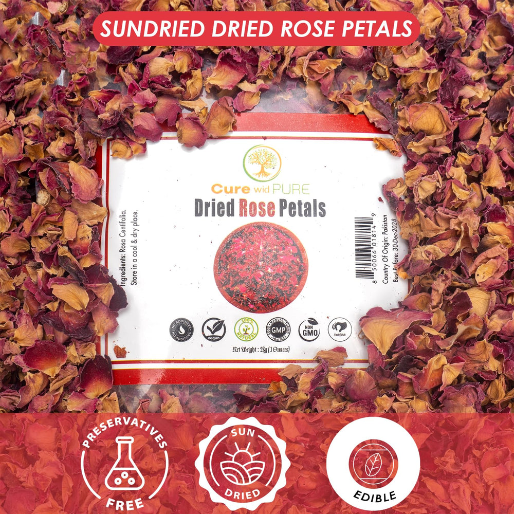 Cure Wid Pure rose petals for skincare infuse masks and scrubs with gentle botanical benefits.