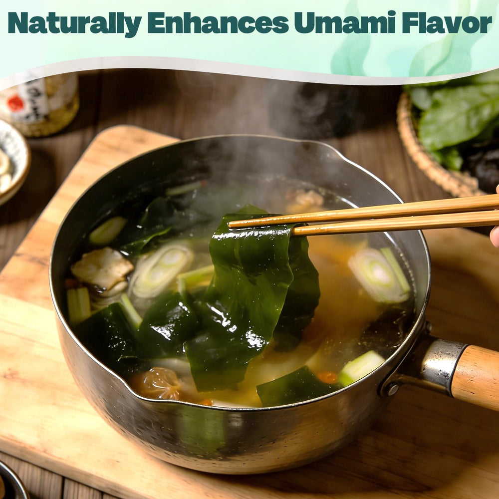 Curnue soaked kombu slices after soaking, ideal for bowls