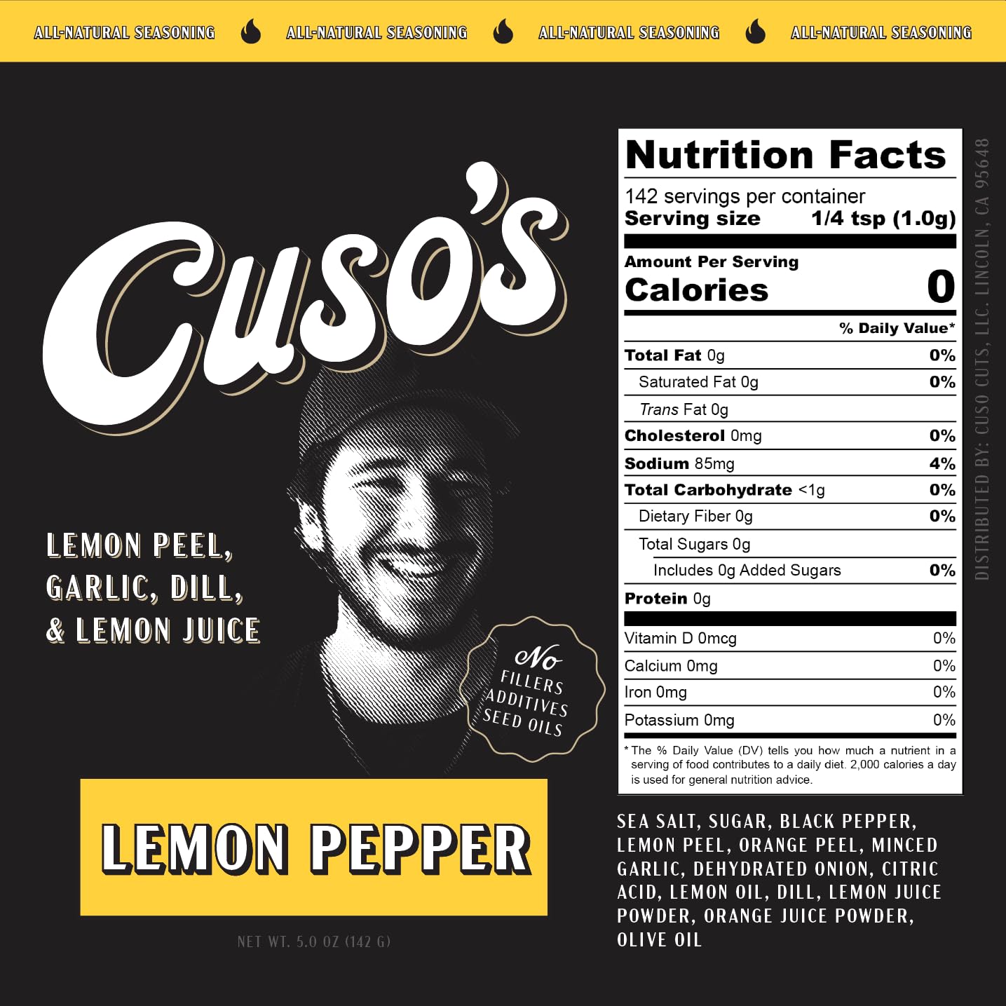 Cuso Cuts Chicken Wing Rub adds a tangy lemon pepper kick for wings.