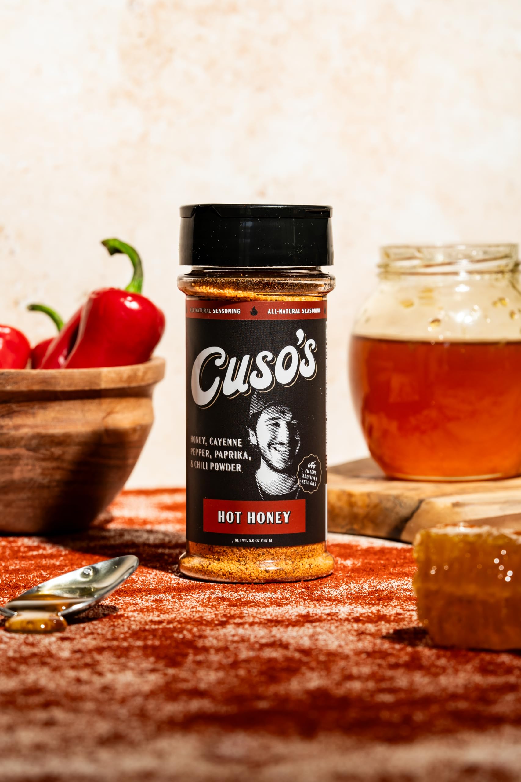 Cuso Cuts Hot Honey BBQ Rub beef rub enhances barbecue savor.