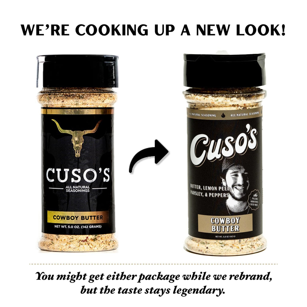 Cuso Cuts Cowboy Butter Seasoning elevating a gourmet dish with herb notes