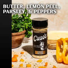 Cuso Cuts Cowboy Butter Seasoning packaging ready for steak, chicken, vegetables