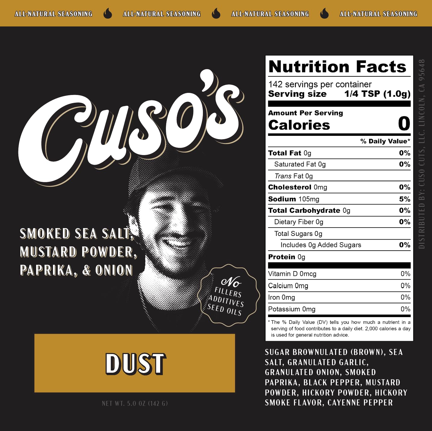Cuso Cuts Dust spice closeup shows colorful grains for versatile grilling and flavor