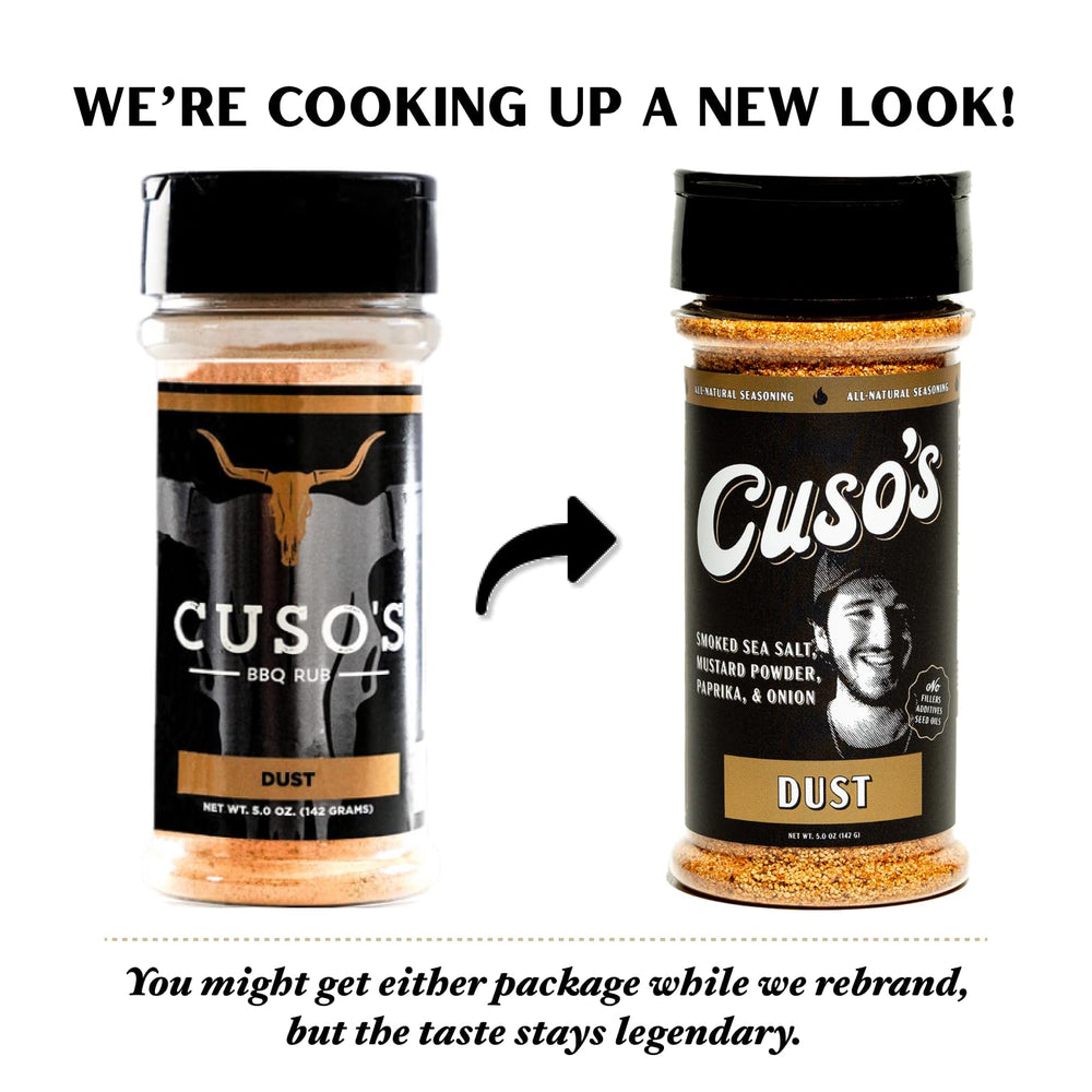 Cuso Cuts Dust spice on surface catching light highlights premium spices