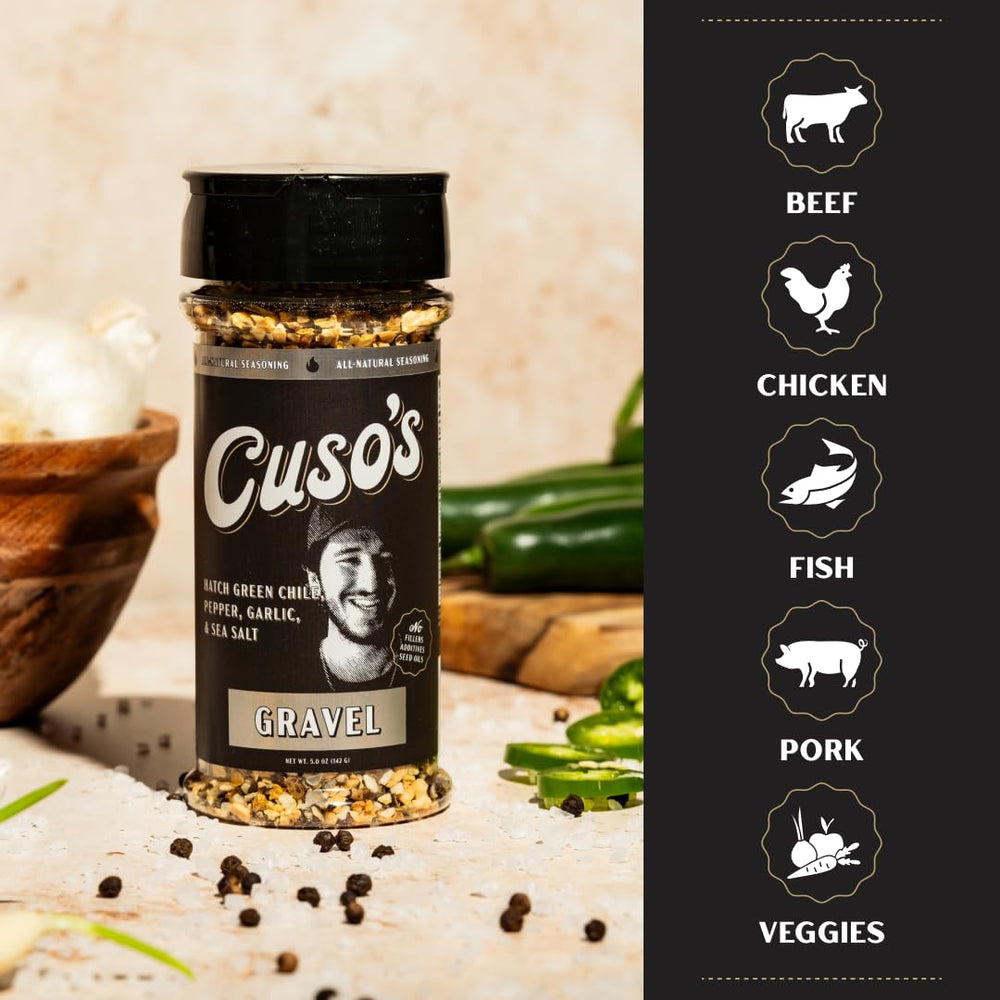Cuso Cuts Gravel BBQ Rub chicken thigh with rub applied for juiciness