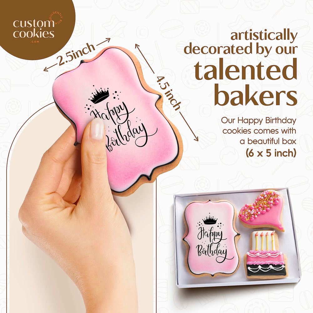 Custom Cookies gift box cookies ready to gift with birthday message