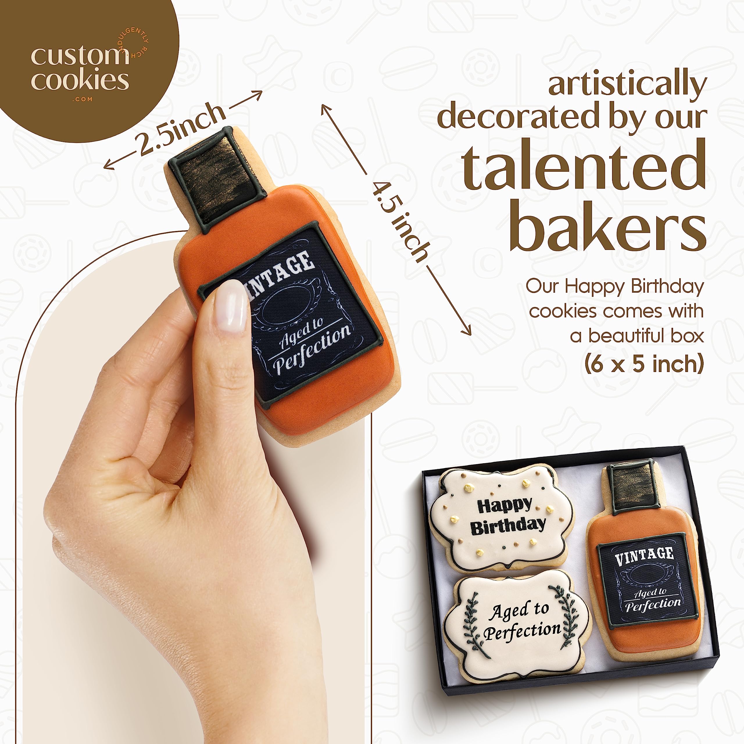 Custom Cookies gift box display showcases vibrant, shareable treats.