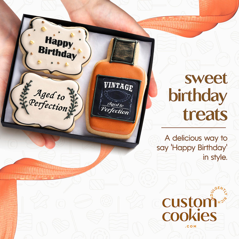 Custom Cookies hand-decorated birthday cookies ideal for parties.