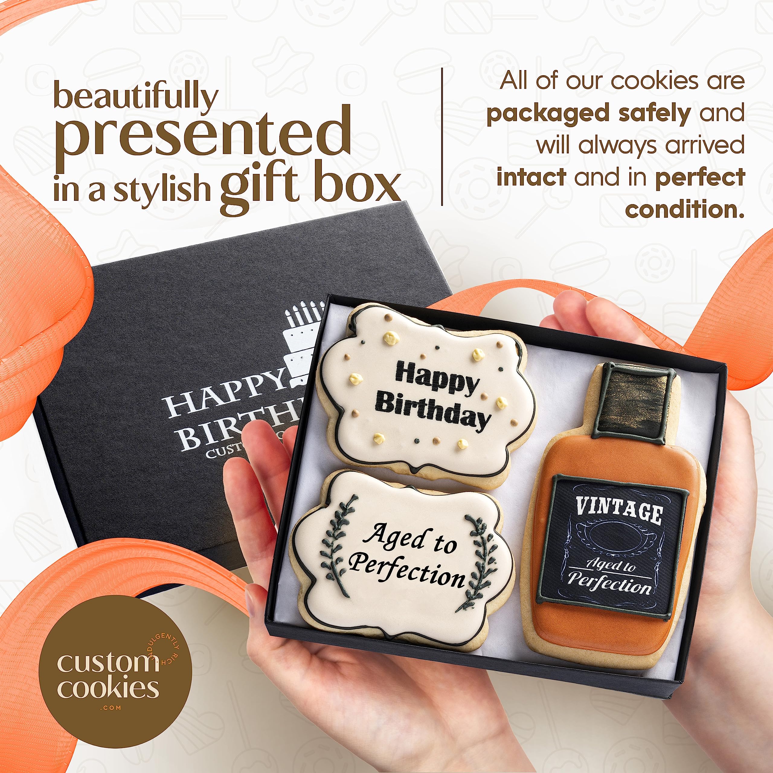 Custom Cookies kosher birthday treats suitable for gifting.