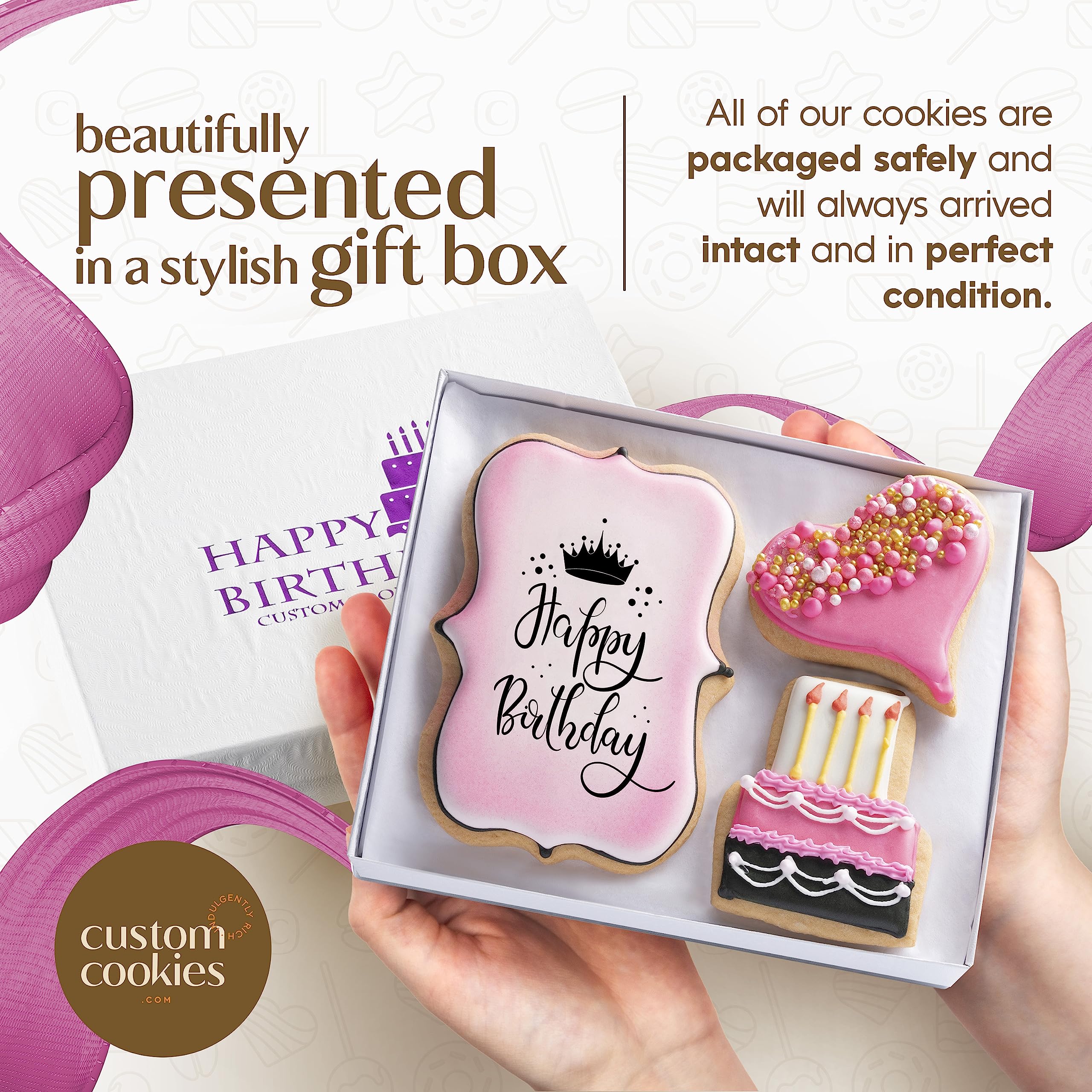 Custom Cookies frosting sugar cookies ready for gifting and sharing on celebrations