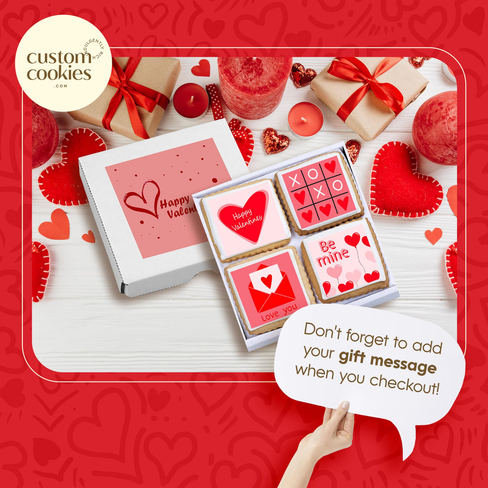 Custom Cookies valentines delivery-ready box convenient gift experience.