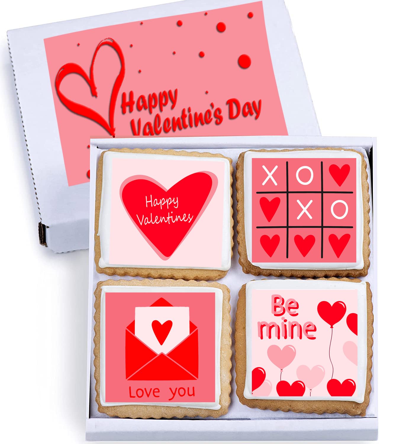 Custom Cookies valentines ice-cream heart cookie for a charming surprise.