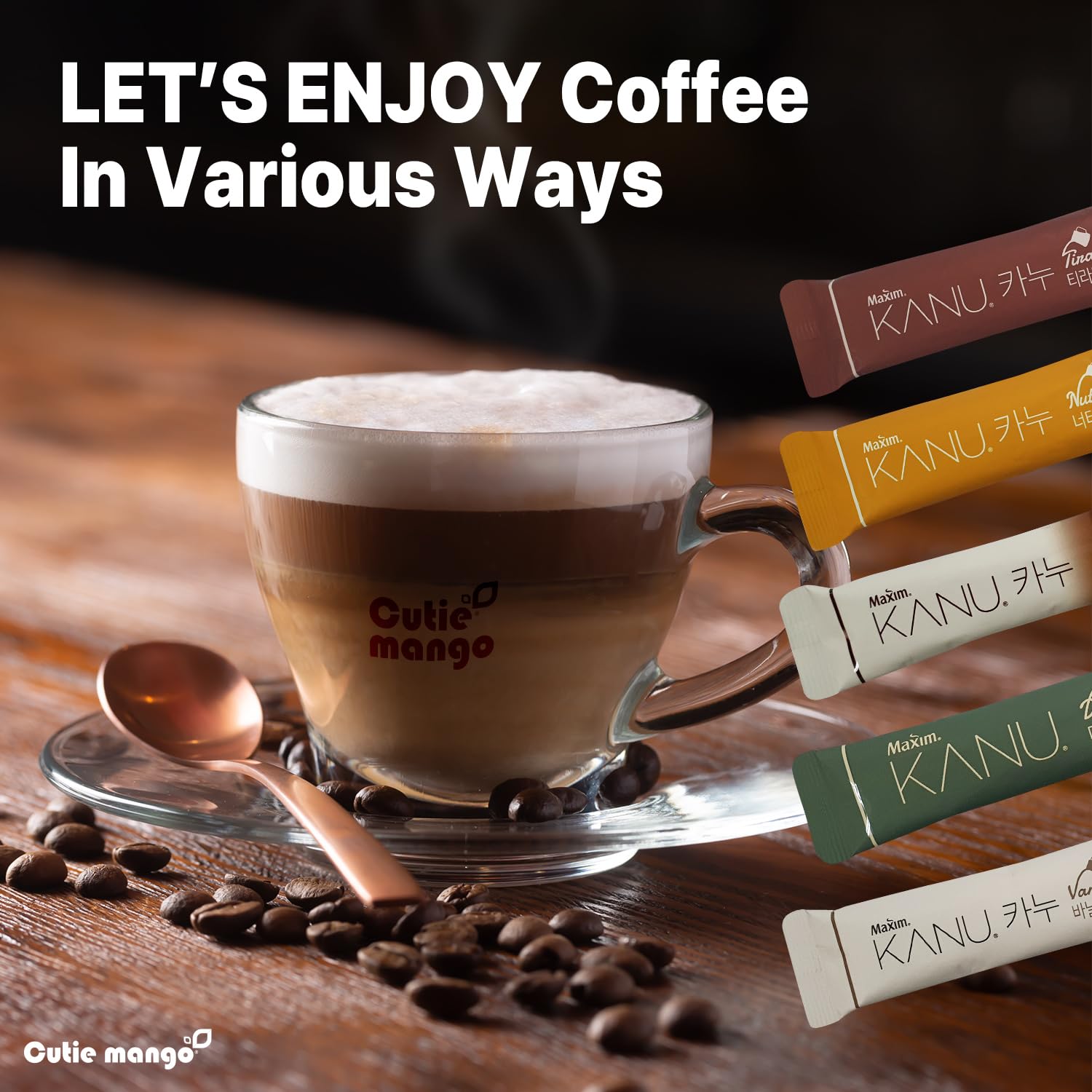 Cutie Mango KANU Dolce Latte pack showcasing smooth, sweet coffee experience.