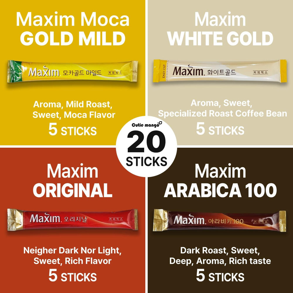 Cutie Mango Maxim four-types 20-sticks pack with versatile flavors.