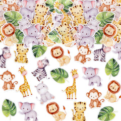Cyodoos Jungle Safari cupcake toppers edible wafer paper for kid party decoration