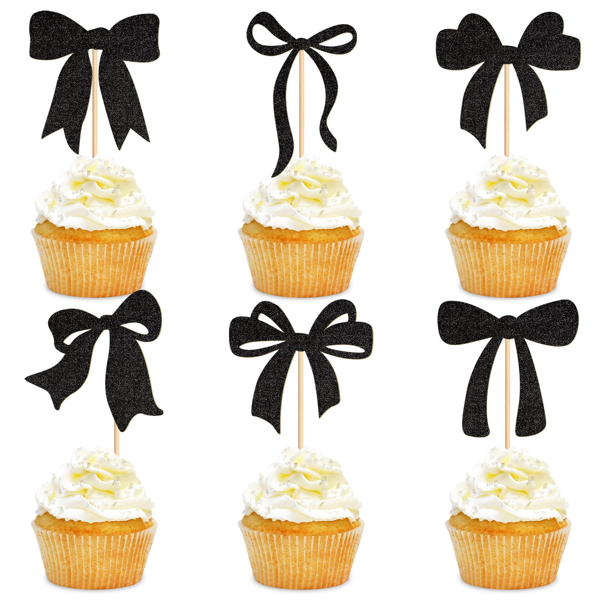 Cyodoos pink bow cupcake topper style A enhances cake presentation for celebrations