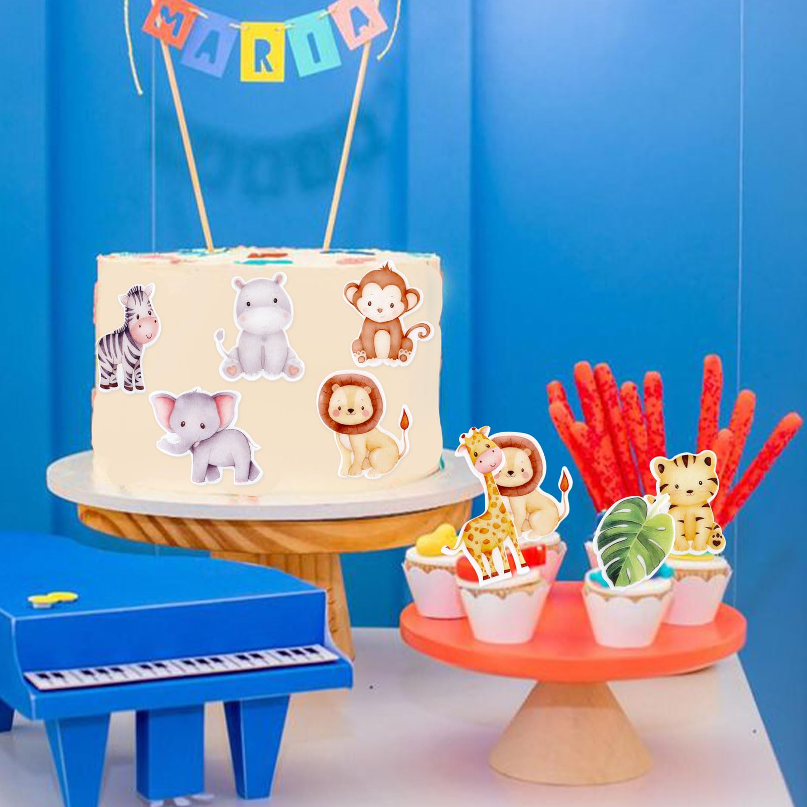 Cyodoos edible wafer paper toppers brighten desserts with jungle animal designs