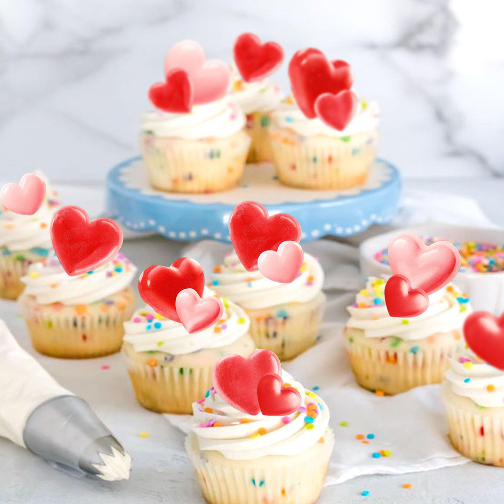 Cyodoos heart cake decorations wafer paper add elegance