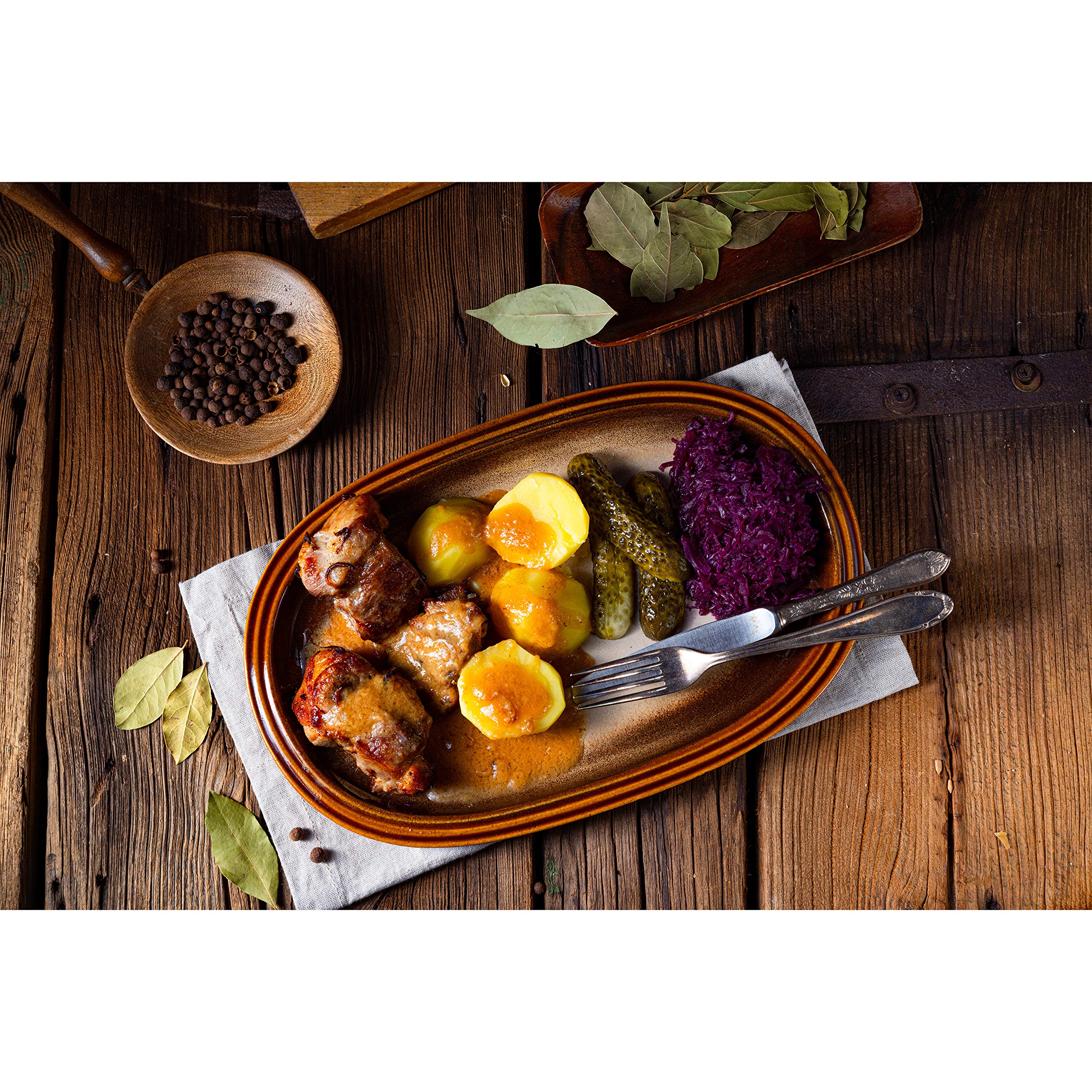 Çerez Pazarı allspice jar in Jamaican jerk-inspired kitchen setup.