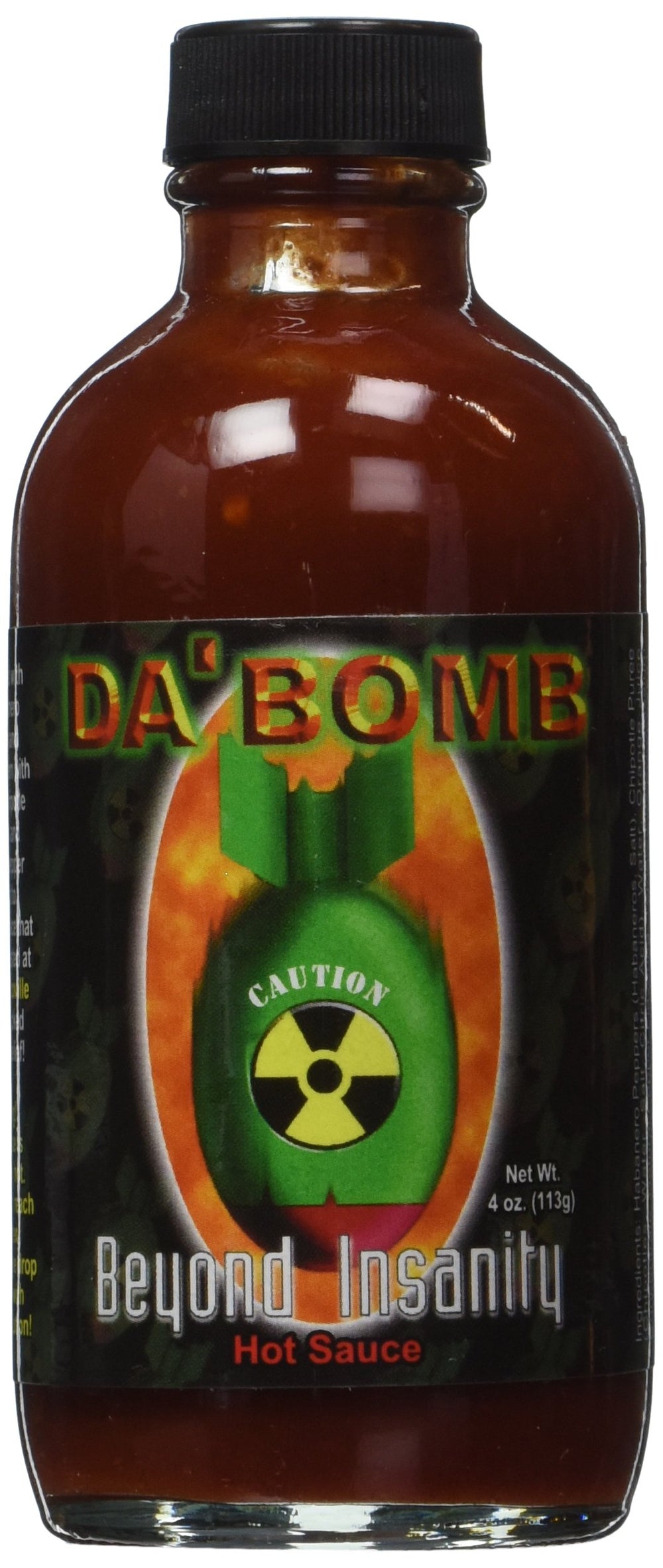 Da'Bomb Beyond Insanity bottle pour showing extreme heat for bold dishes