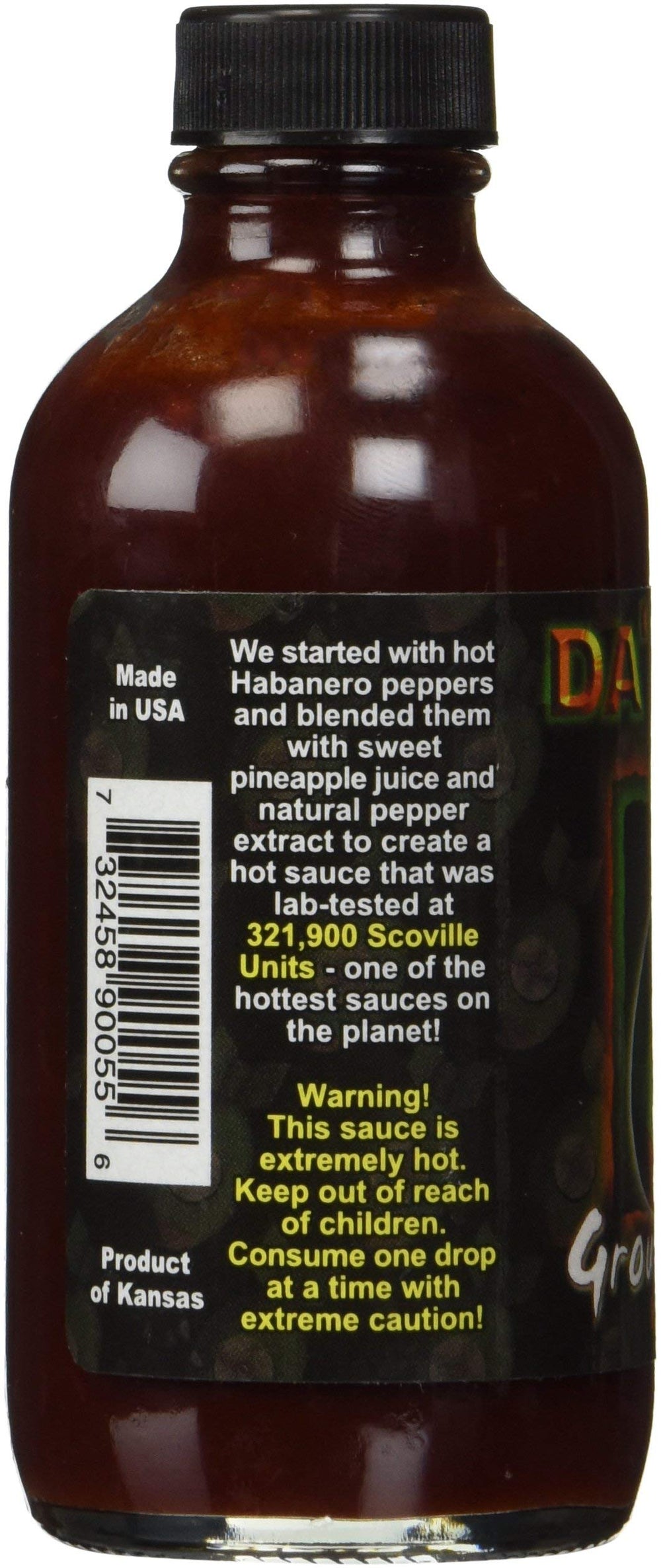 Da Bomb Ground Zero bottle side view highlighting extreme heat