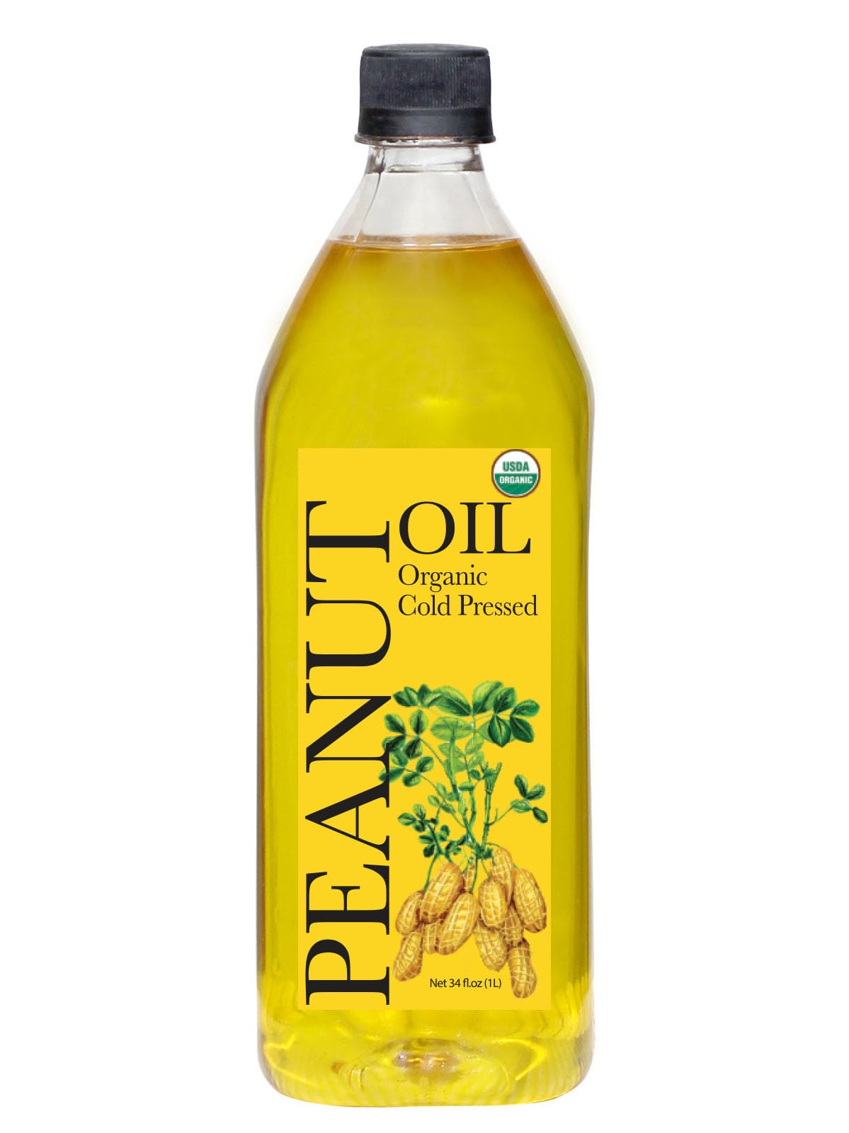 DAANA Peanut Oil bottle label showing USDA Organic and cold-pressed quality for healthy cooking