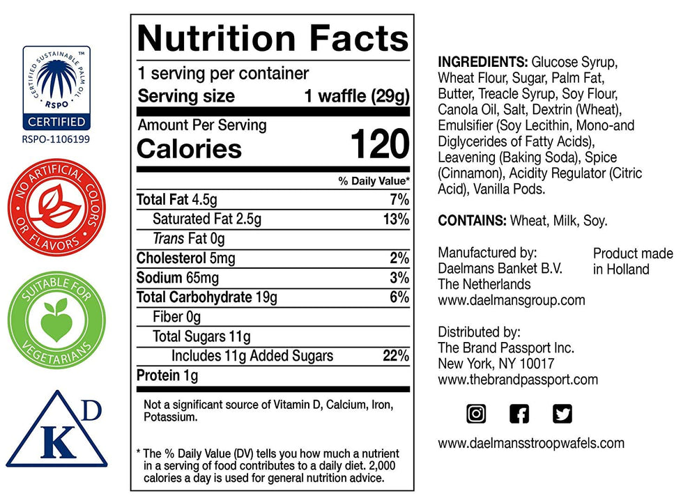 Daelmans Stroopwafel Caramel cream-filled cookie with caramel center, perfect with coffee