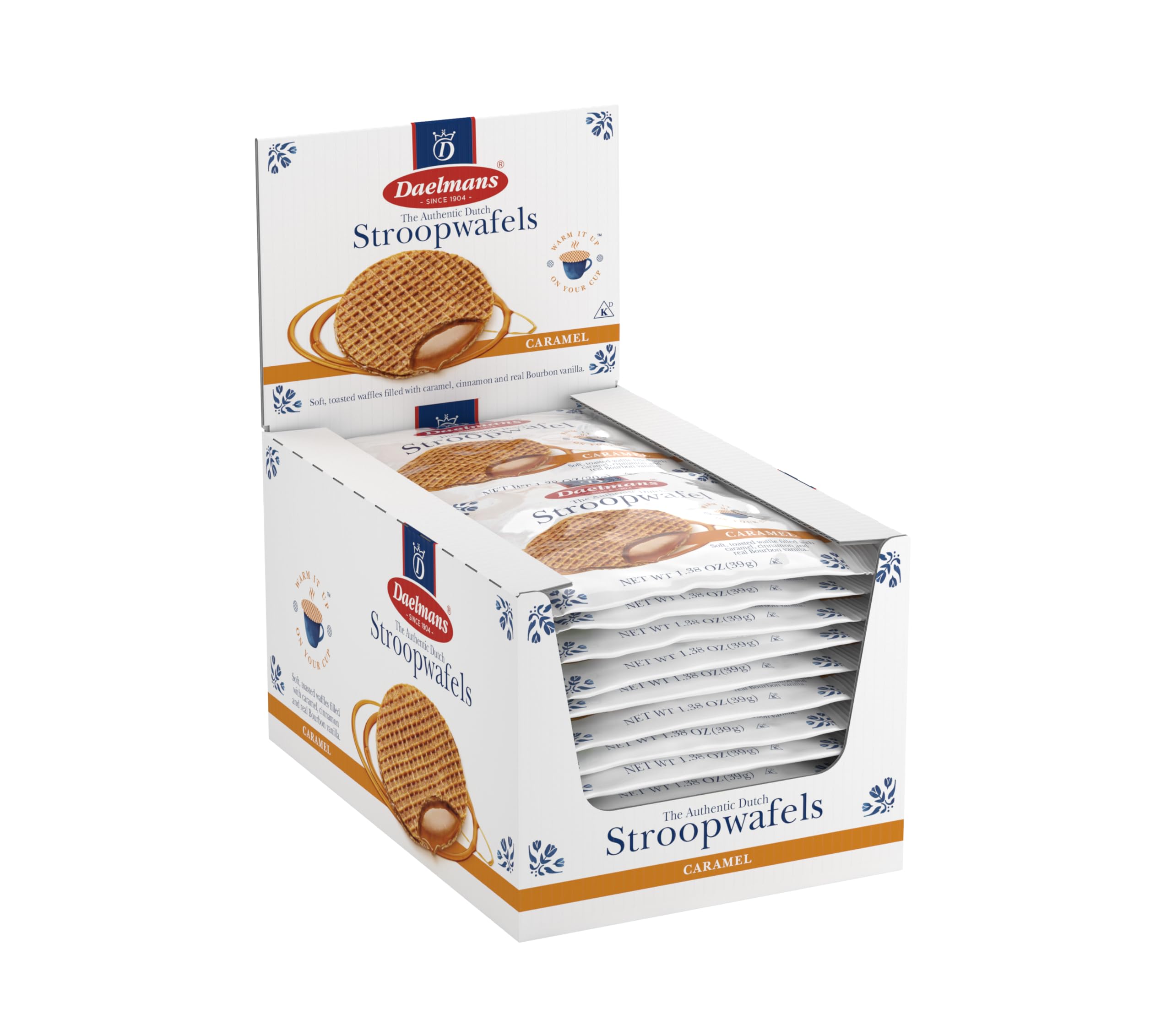 Daelmans Stroopwafel Caramel pack showcasing authentic Dutch waffles ideal for sharing