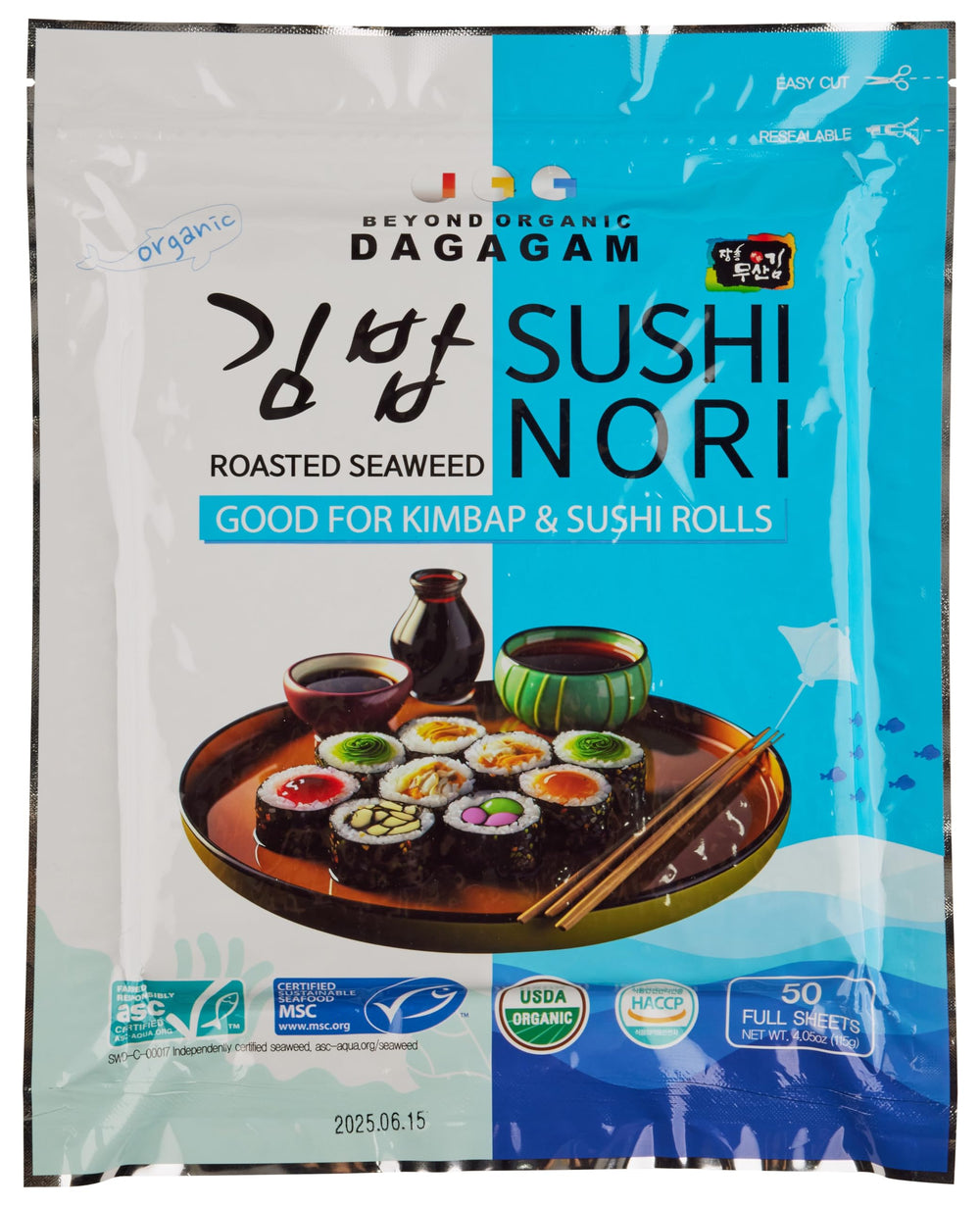 DAGAGAM Organic Sushi Nori twice roasted sheets for restaurant quality sushi at home