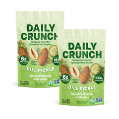 Daily Crunch sprouted almonds dill pickle pack for a protein-rich on-the-go snack.