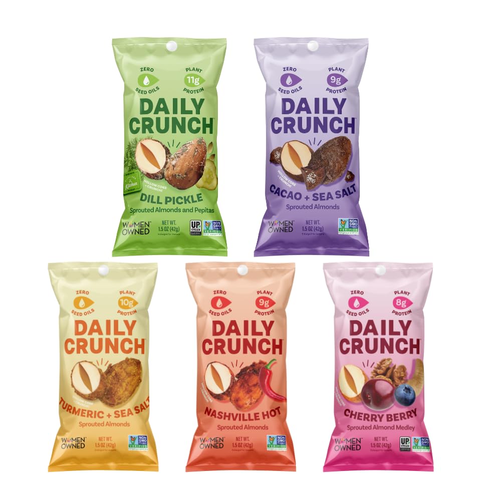 Daily Crunch Sprouted Almonds on-the-go bag for quick, energizing snacking