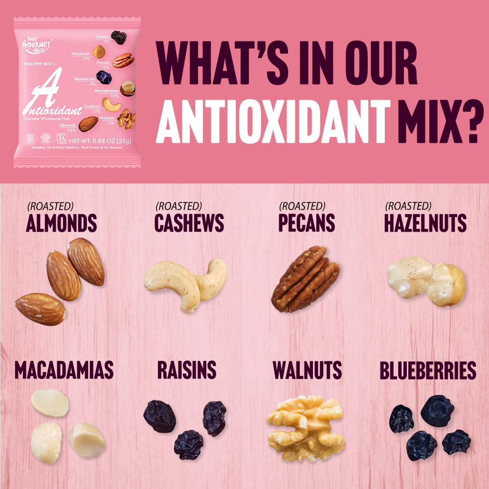 Daily Gourmet Nuts deluxe mix with six nuts and two dried fruits for variety
