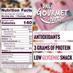 Gluten-free, non-GMO, kosher certified Daily Gourmet Nuts mix, no added salt