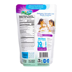 Dairysky label closeup showing lactose-free powder with clear ingredient details.